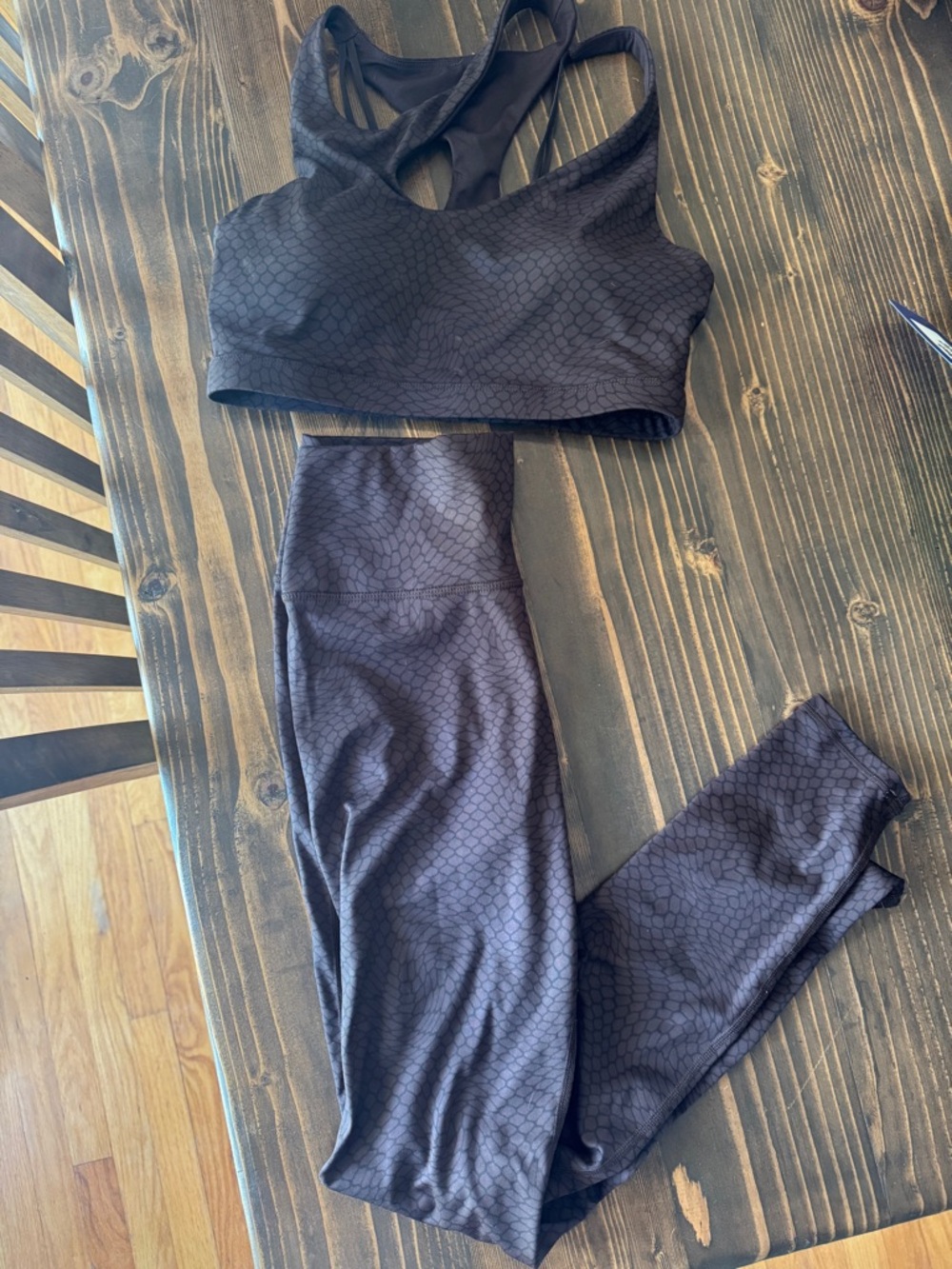 Fabletics Brown Snakeskin Oasis Luxe Set